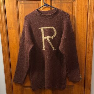 Harry Potter Wizarding World Ron Weasley “R” Wool/Silk Knit Sweater